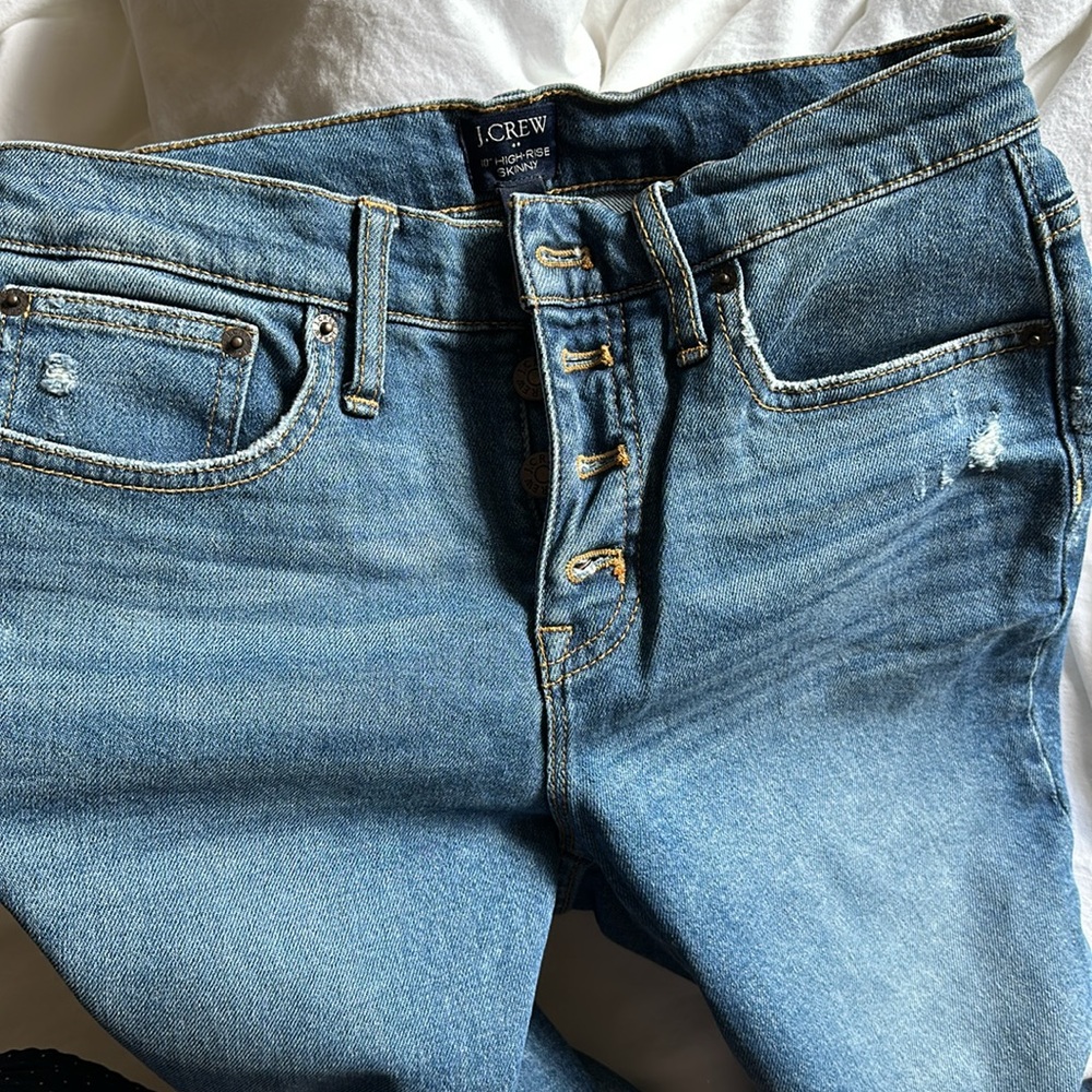 Jcrew 10” high rise skinny jeans